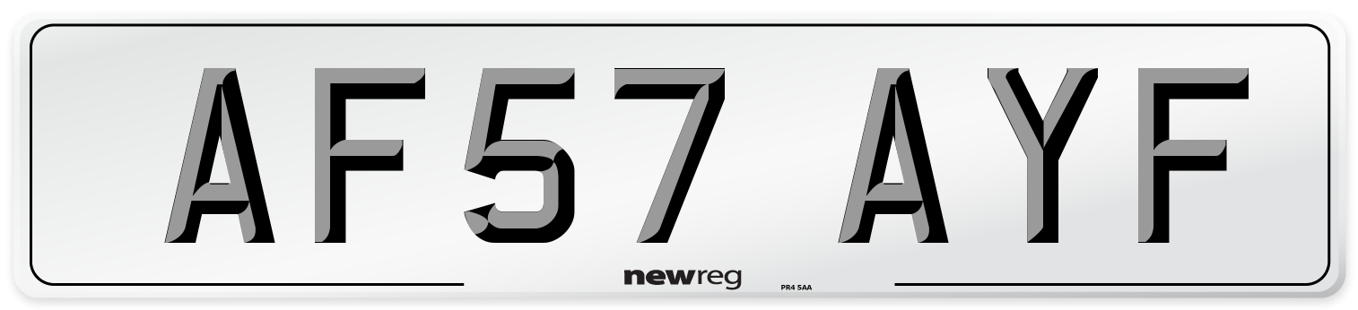 AF57 AYF Number Plate from New Reg